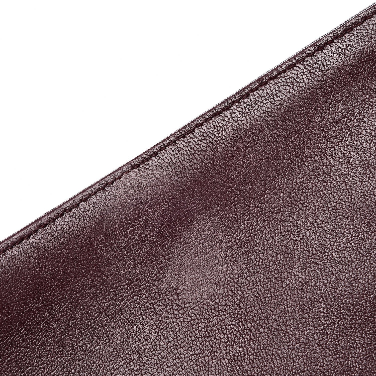 Saint Laurent Calfskin Mixed Matelasse Triquilt Large Monogram Envelope Satchel Bordeaux 7 of 10