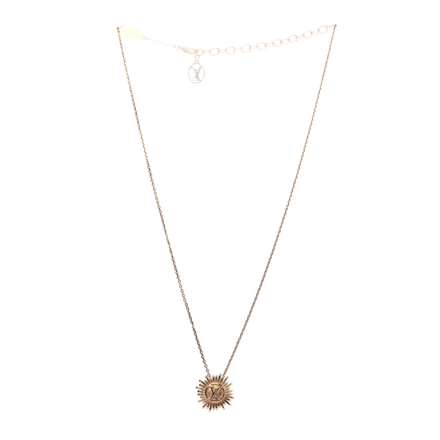 Louis Vuitton Brass Vendome Necklace Gold 2 of 4