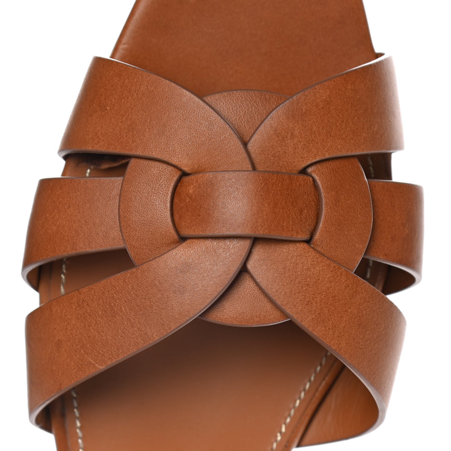 Calfskin Tribute 05 Slide Sandals 37 Amber