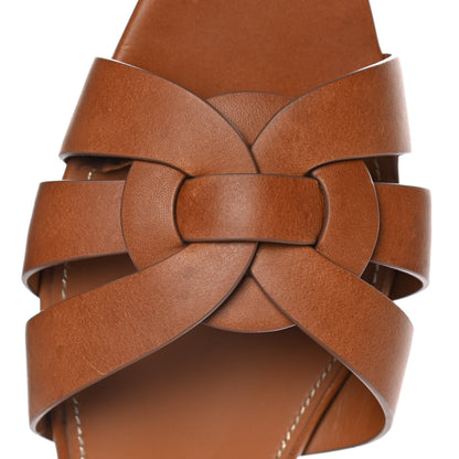 Saint Laurent Calfskin Tribute 05 Slide Sandals 37 Amber 14 of 15
