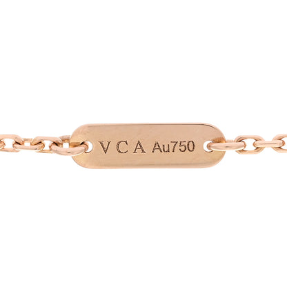 Van Cleef & Arpels 18K Rose Gold Diamond Grey Mother of Pearl Vintage Alhambra Pendant Necklace 5 of 6