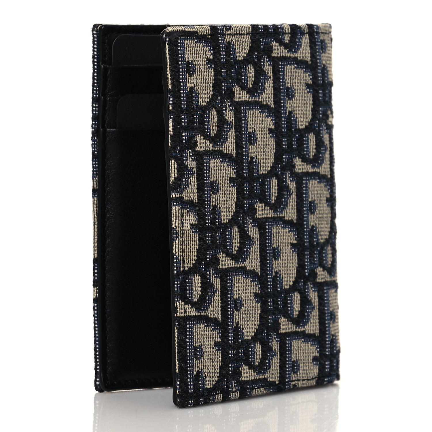 Christian Dior Oblique Bi-Fold Card Holder Blue 3 of 8