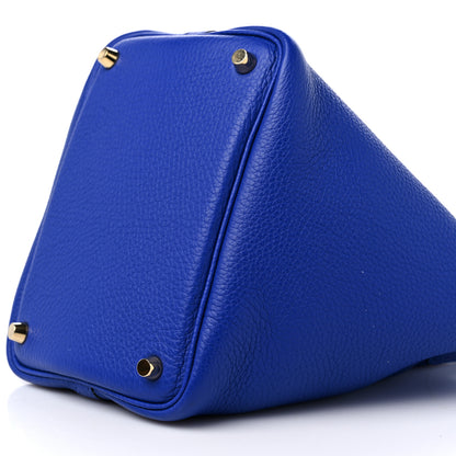 Hermes Taurillon Clemence Picotin Lock 18 PM Bleu Electrique 9 of 10