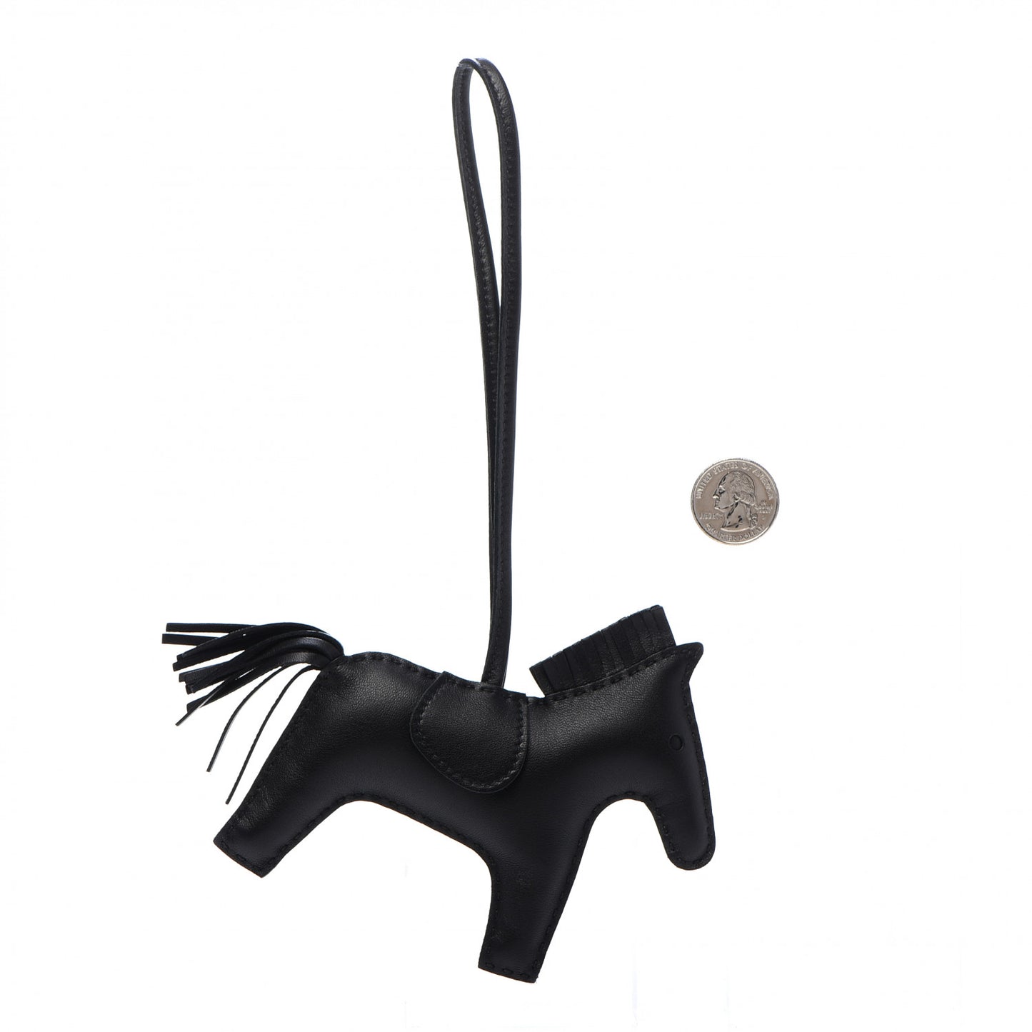 Milo Lambskin Grigri Rodeo Horse Bag Charm GM So Black