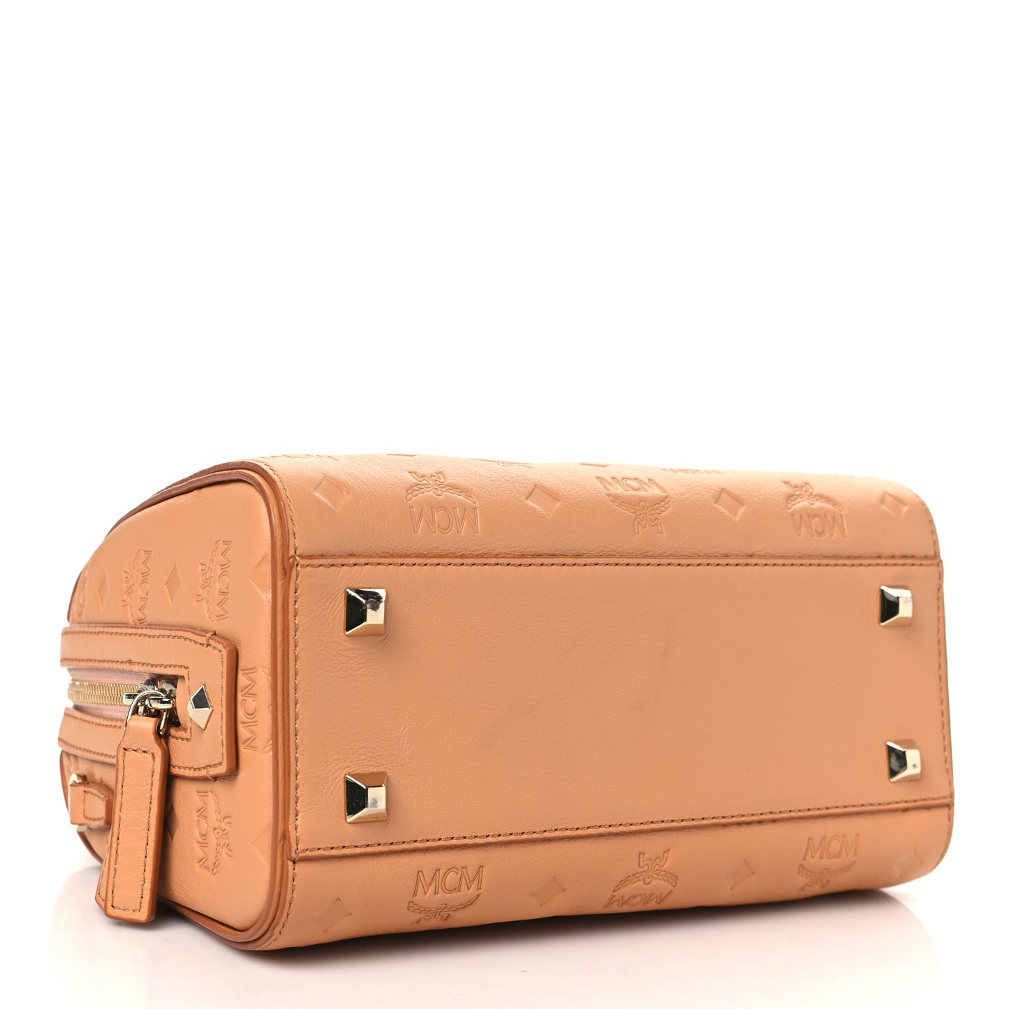 Calfskin Ottomar Monogram Small Essential Boston Bag Sandstone