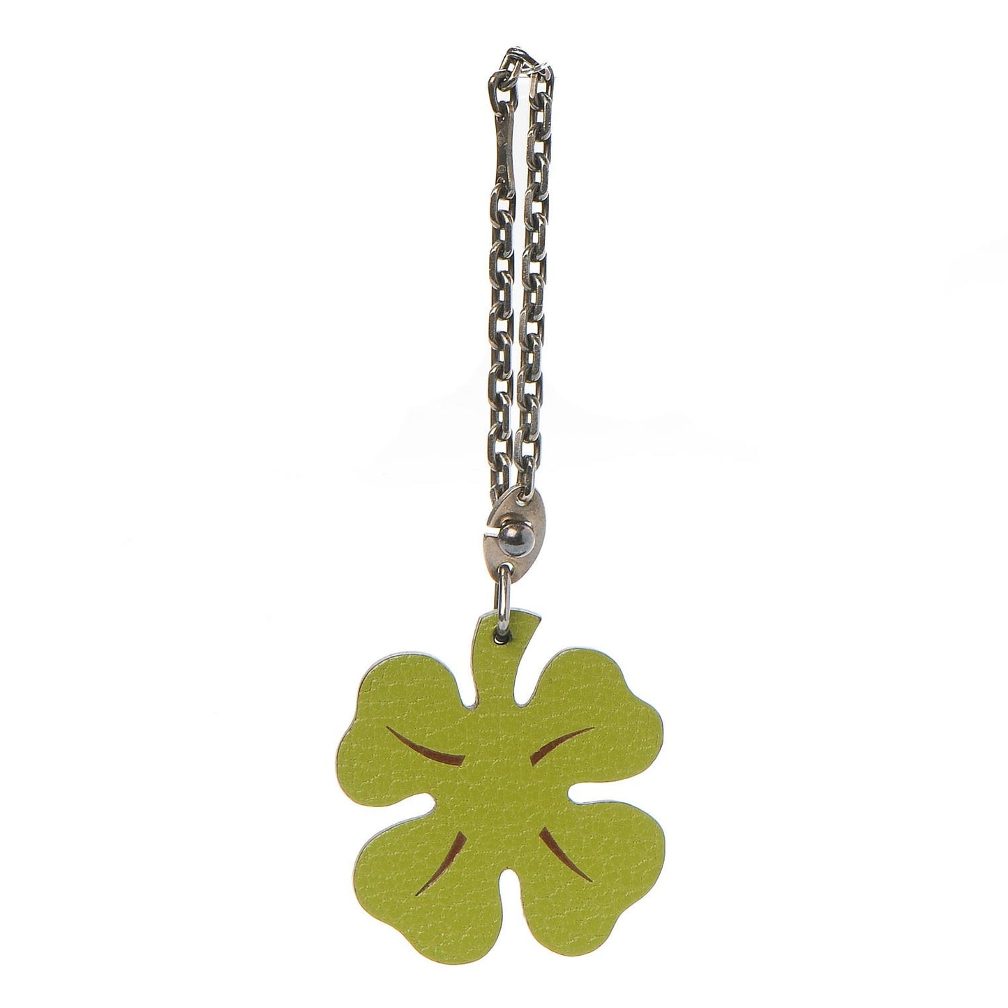 Chevre Mysore Lucky Clover Key Chain Bag Charm Vert Anis Orange