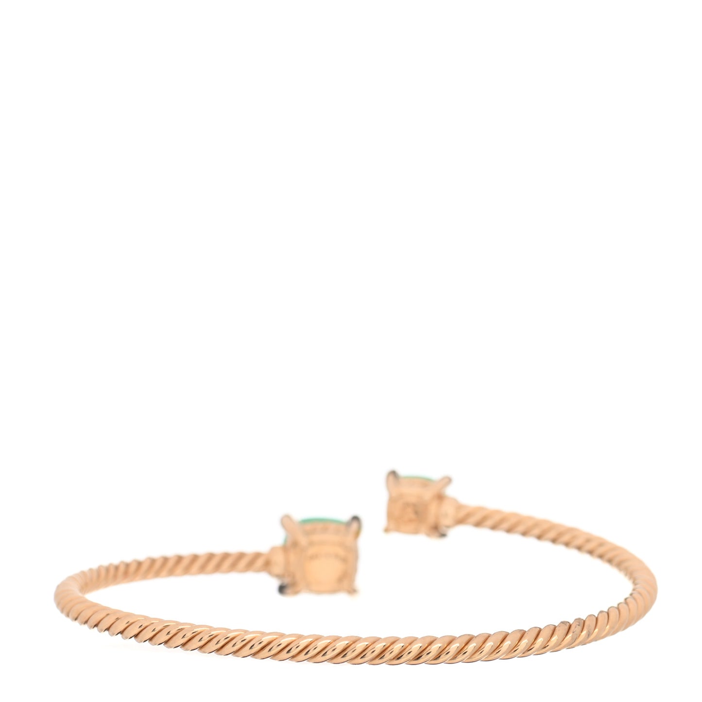 18K Yellow Gold Diamond Chrysoprase Chatelaine Bypass Bracelet