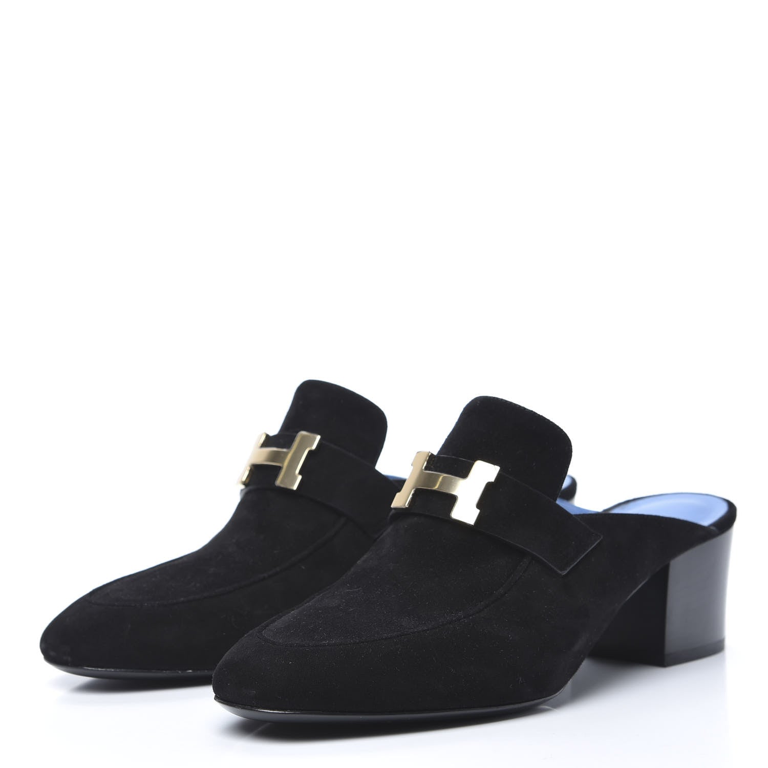 Hermes Suede Goatskin Paradis Mule 38.5 Black 3 of 9