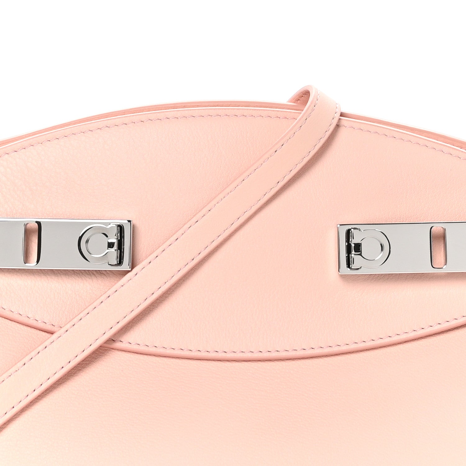 Salvatore Ferragamo Calfskin Small Hug Pouch Pink 7 of 9
