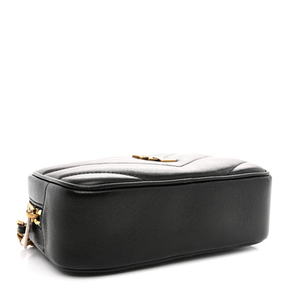 Saint Laurent Lambskin Matelasse Monogram Mini Loulou Camera Bag Black 4 of 10