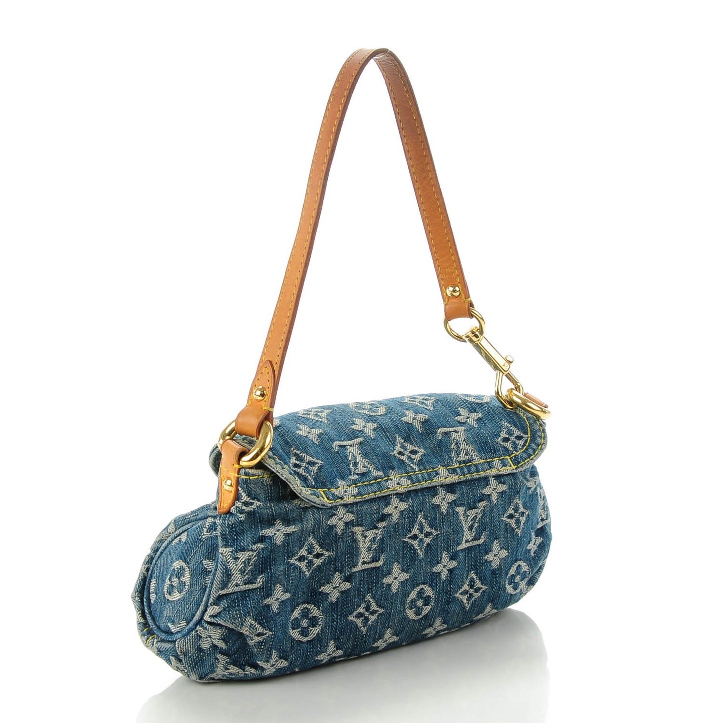 Monogram Denim Mini Pleaty Blue