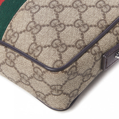 Gucci GG Supreme Monogram Canvas Web Shoulder Bag Brown 4 of 8