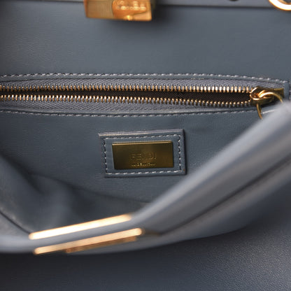 Fendi Nappa Mini Peekaboo Iconic Satchel Blue 8 of 10