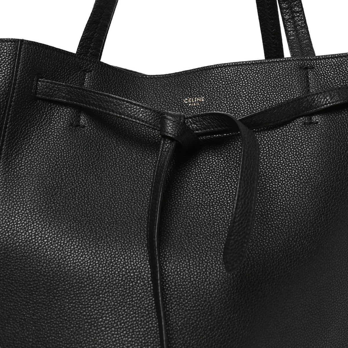 Celine Soft Grained Calfskin Medium Belt Cabas Phantom Black 7 of 9