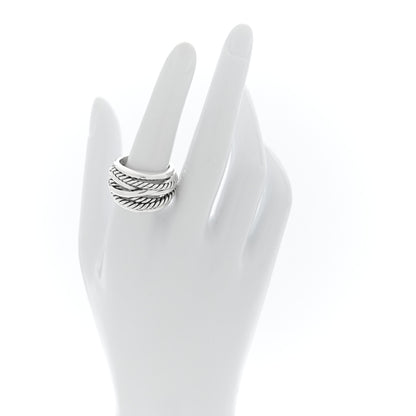 David Yurman Sterling Silver 15mm Wide Crossover Cable Ring 57 8 2 of 4