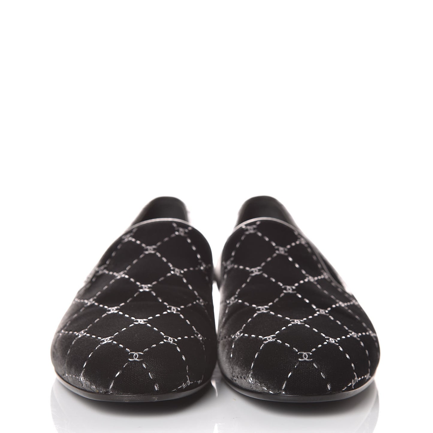 Velvet Moccasin Loafers 37 Grey