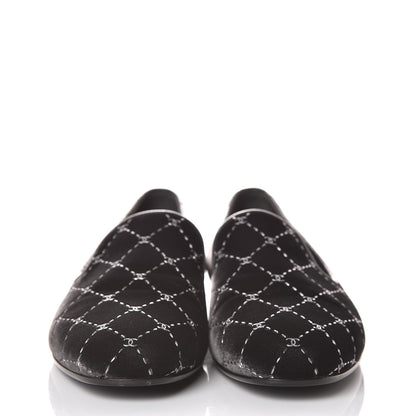 Chanel Velvet Moccasin Loafers 37 Grey 2 of 9