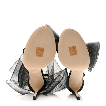 Jimmy Choo Grosgrain Aveline Bow 100 Sandals 40 Black 6 of 8