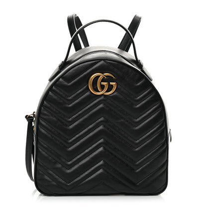 Gucci Calfskin Matelasse GG Marmont Dome Backpack Black 1 of 11