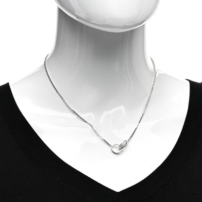 Cartier 18K White Gold Diamond Interlocking LOVE Necklace 2 of 4