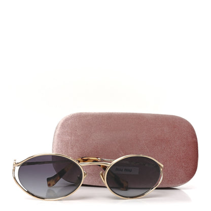 Miu Miu Metal Oval Sunglasses SMU52Y Black Silver 7 of 7