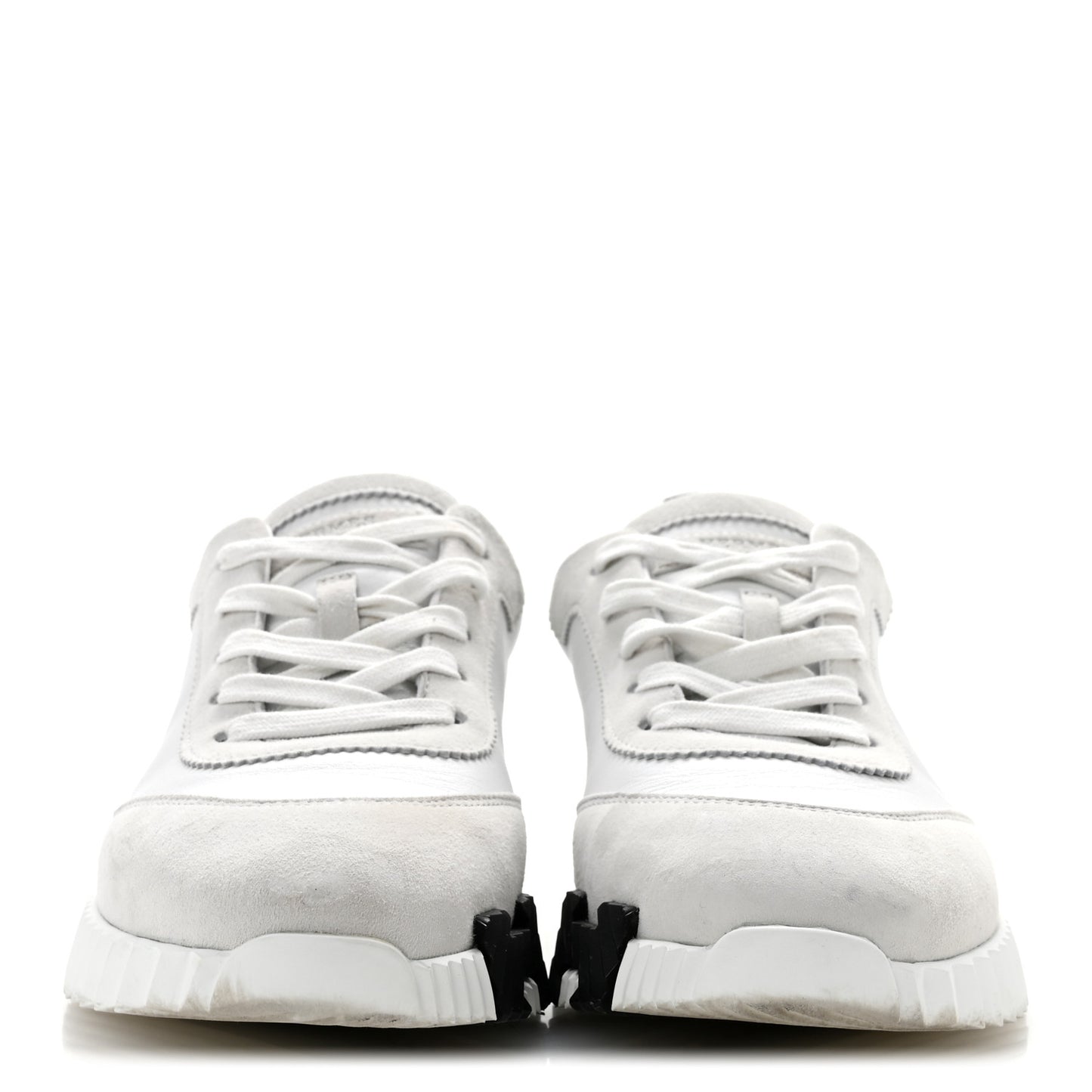 Calfskin Suede Goatskin Bouncing Sneakers 39 White
