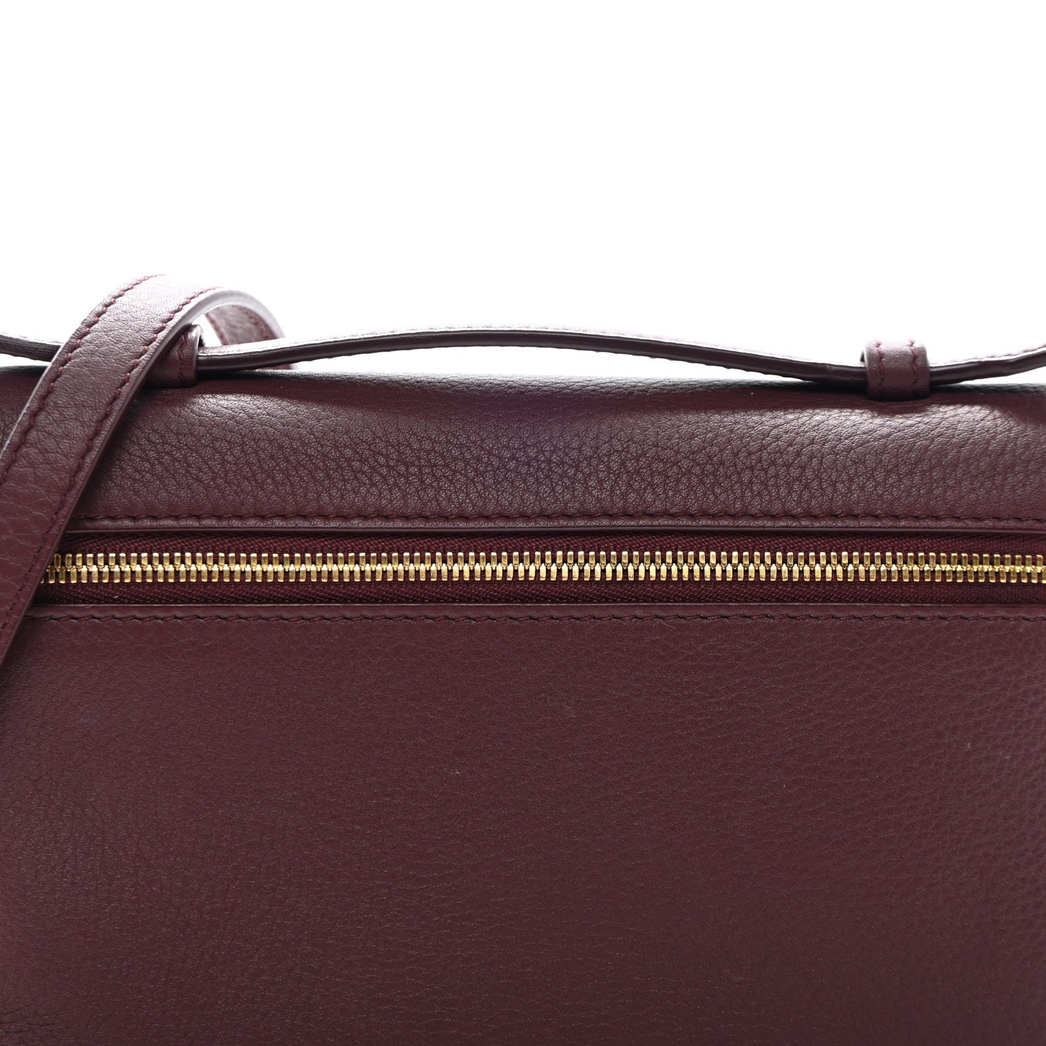 Loro Piana Grained Calfskin L19 Extra Pocket Pouch Azuki Beans 7 of 9