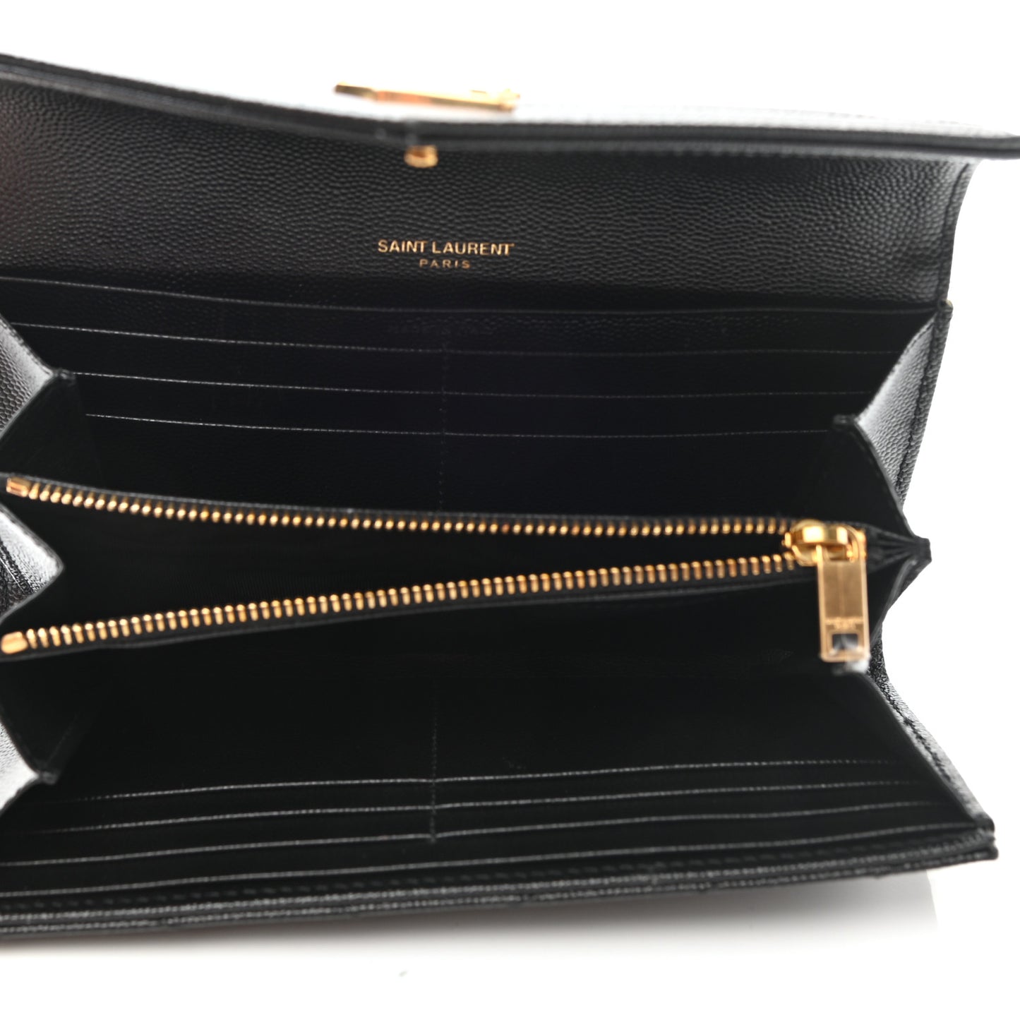 Grain De Poudre Matelasse Chevron Monogram Flap Wallet Black