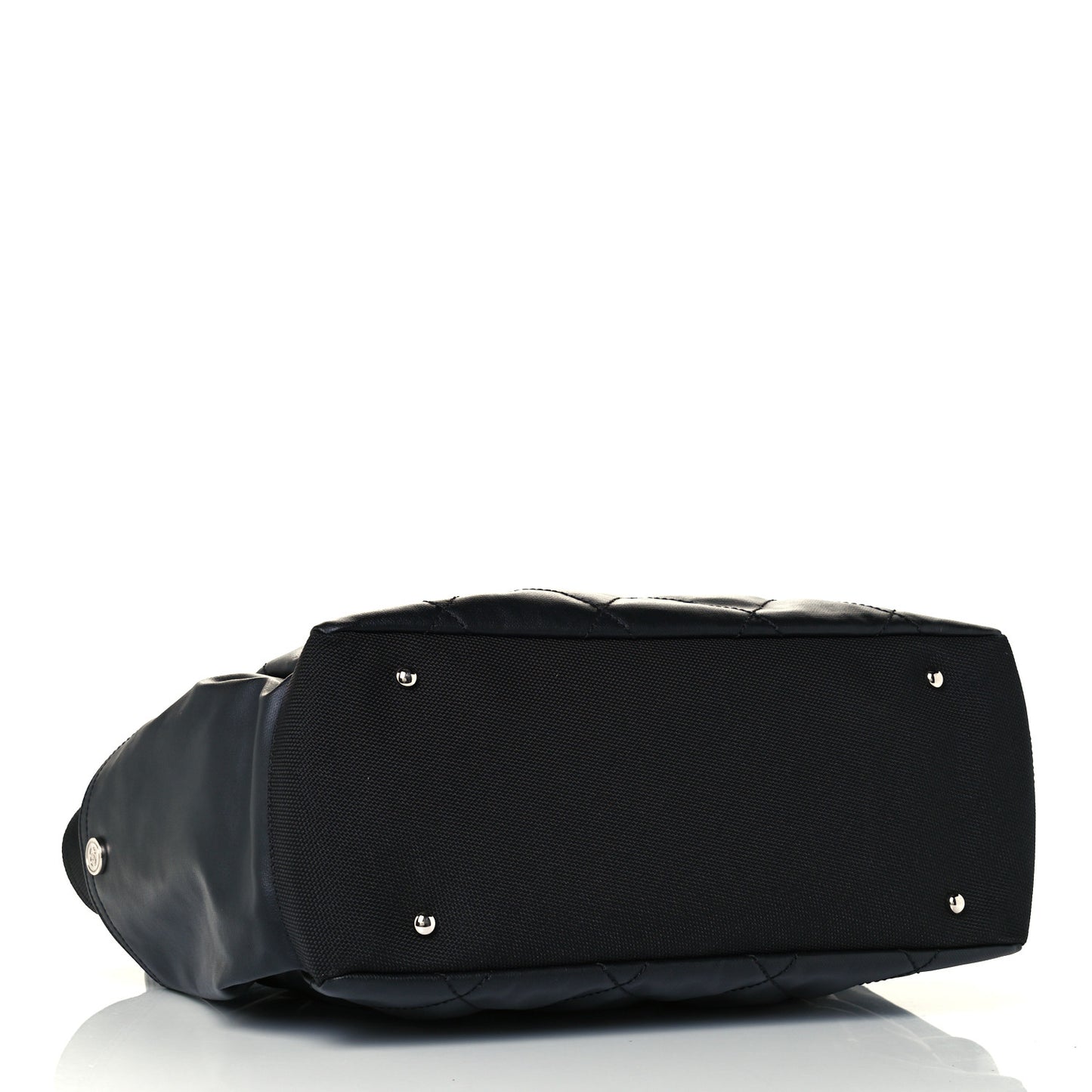 Coated Canvas Quilted Large Paris Biarritz Tote Black