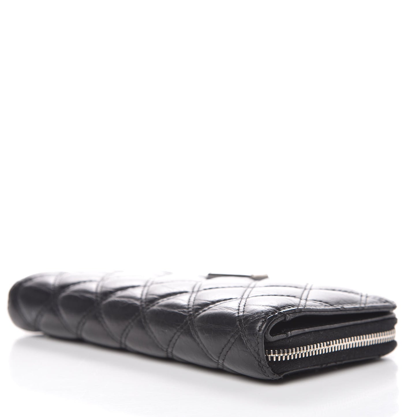 Aged Calfskin Quilted Paris New York PNY Wallet Black