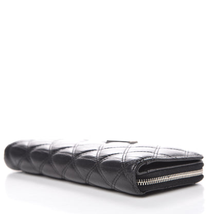 Chanel Aged Calfskin Quilted Paris New York PNY Wallet Black 4 of 11