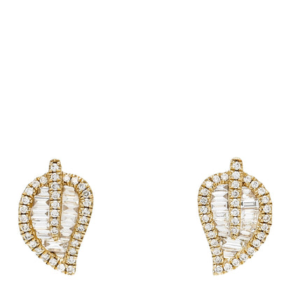 Anita Ko 18K Yellow Gold Diamond Small Palm Leaf Stud Earrings 1 of 5