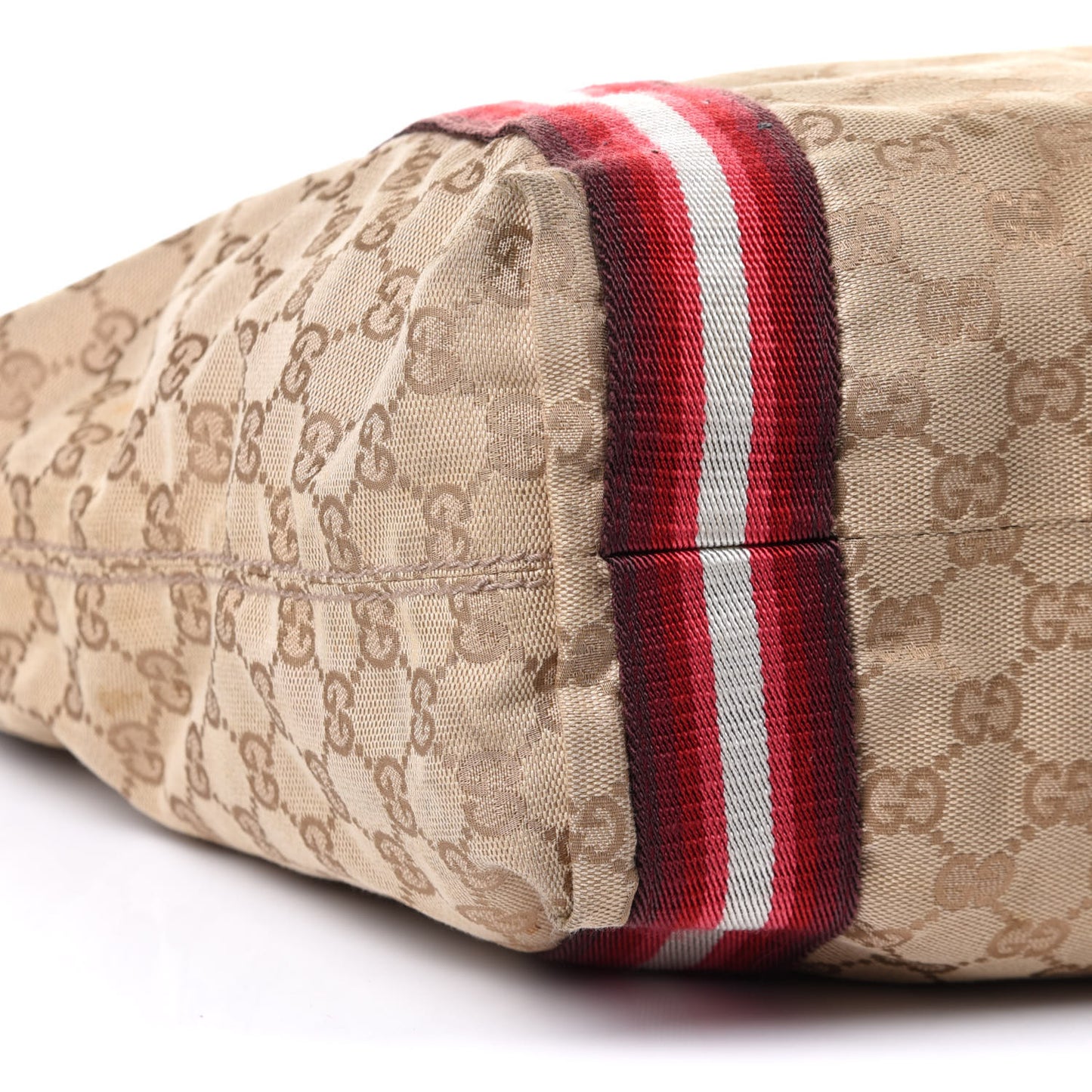 GG Monogram Medium Web Handle Vertical Tote Red