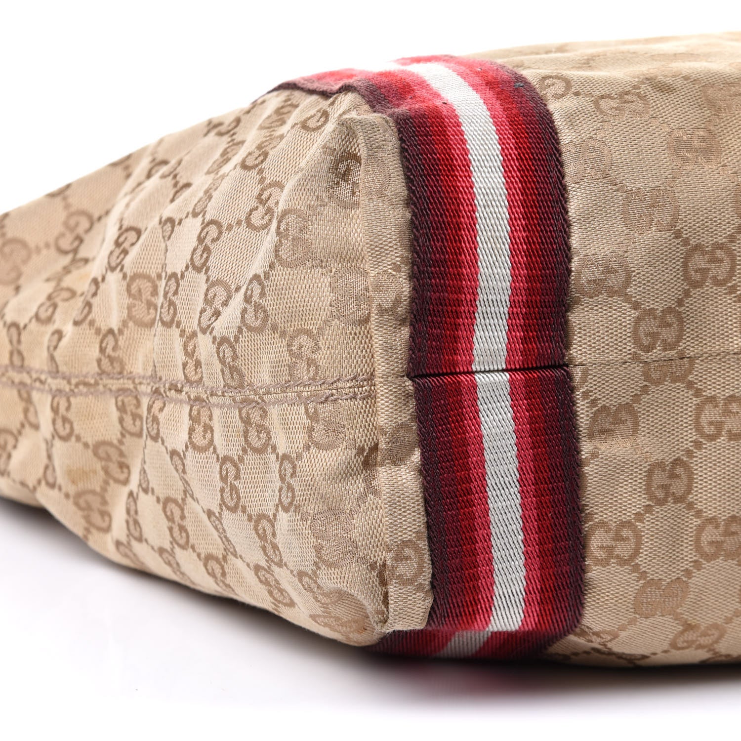 Gucci GG Monogram Medium Web Handle Vertical Tote Red 8 of 9