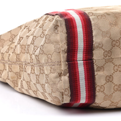 Gucci GG Monogram Medium Web Handle Vertical Tote Red 8 of 9