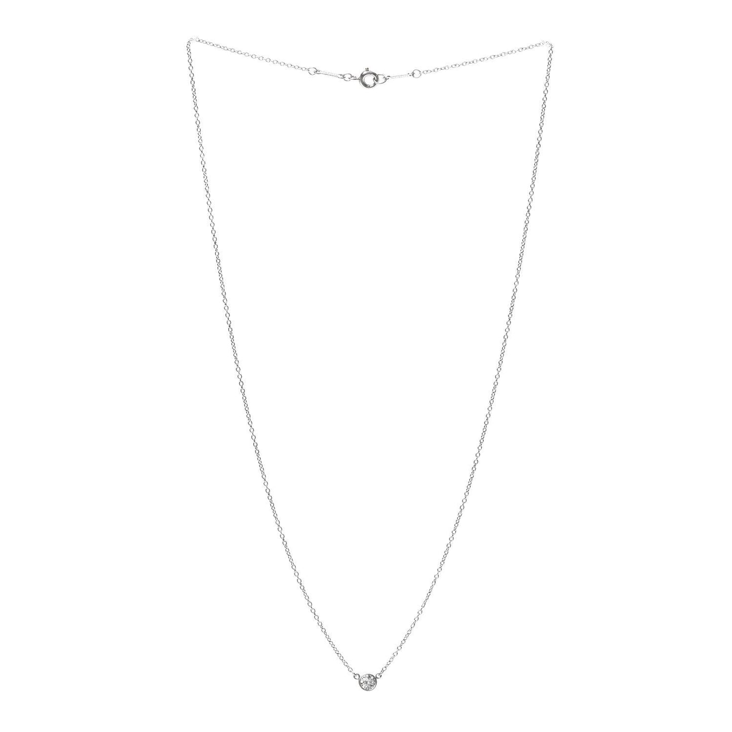 Platinum Diamond .17ct Elsa Peretti Diamonds by the Yard Pendant Necklace