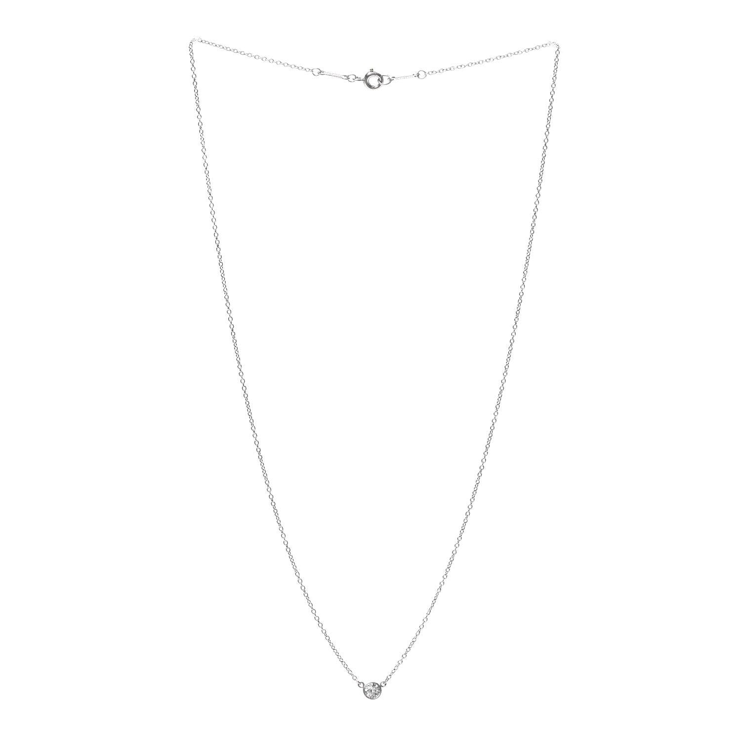 Tiffany Platinum Diamond .17ct Elsa Peretti Diamonds by the Yard Pendant Necklace 3 of 7