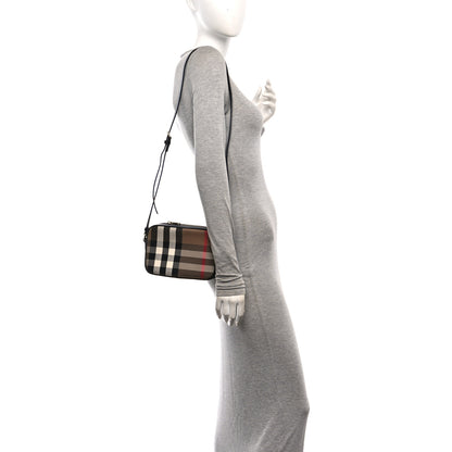 Burberry Giant Check Calfskin Smal Camera Bag Black 2 of 12