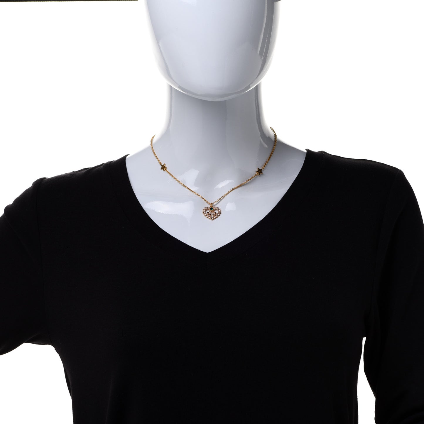Crystal Heart Necklace Gold