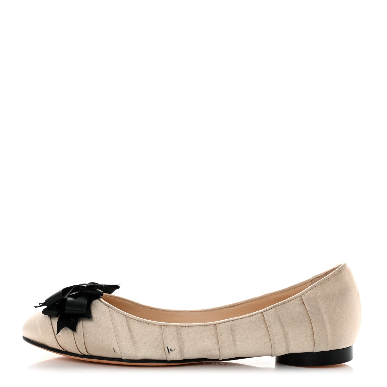 Chanel Satin CC Bow Flats 41 Beige 1 of 11