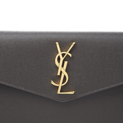 Saint Laurent Grain De Poudre Uptown Pouch Pebble 9 of 10