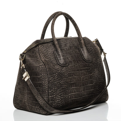 Givenchy Nubuck Crocodile Embossed Medium Antigona Brown 3 of 7
