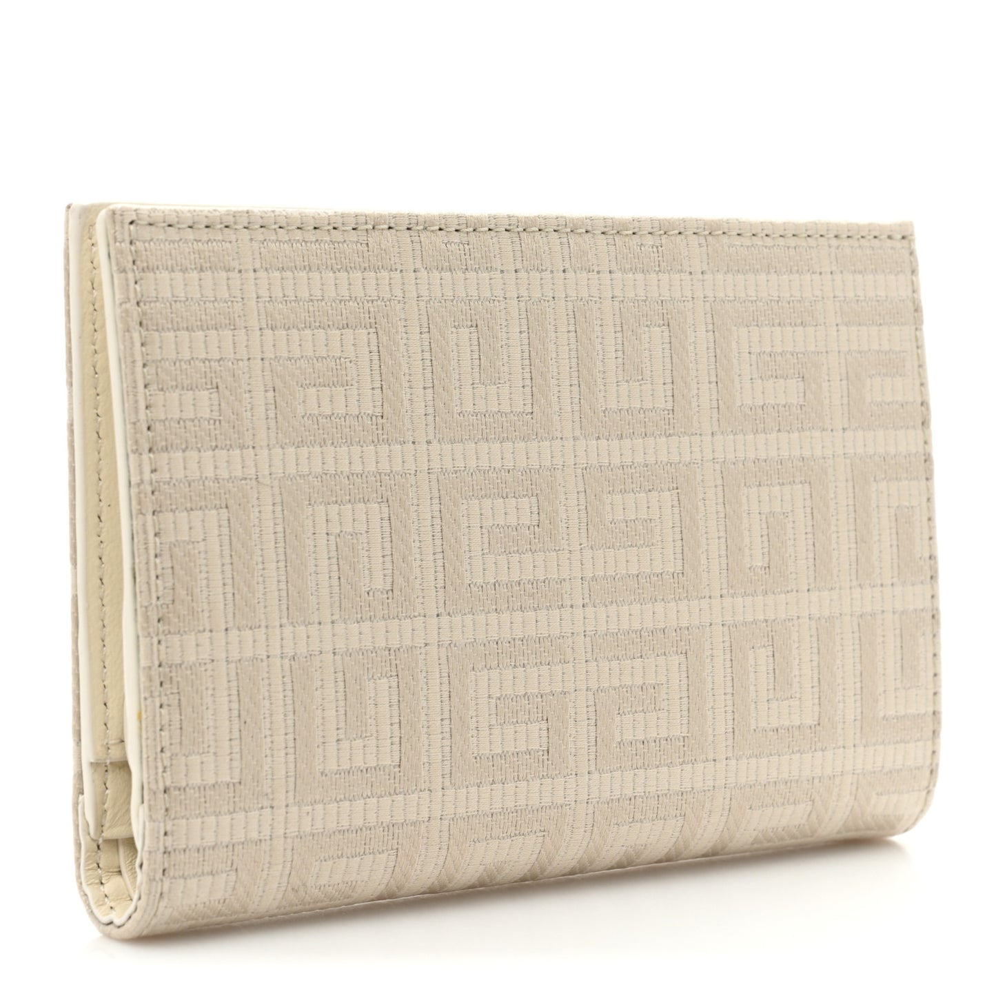 Embroidered Canvas 4G Logo G-Cut Bi-Fold Wallet Natural Beige