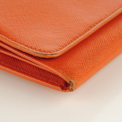Prada Saffiano Metal Oro Chain Wallet Papaya 10 of 11