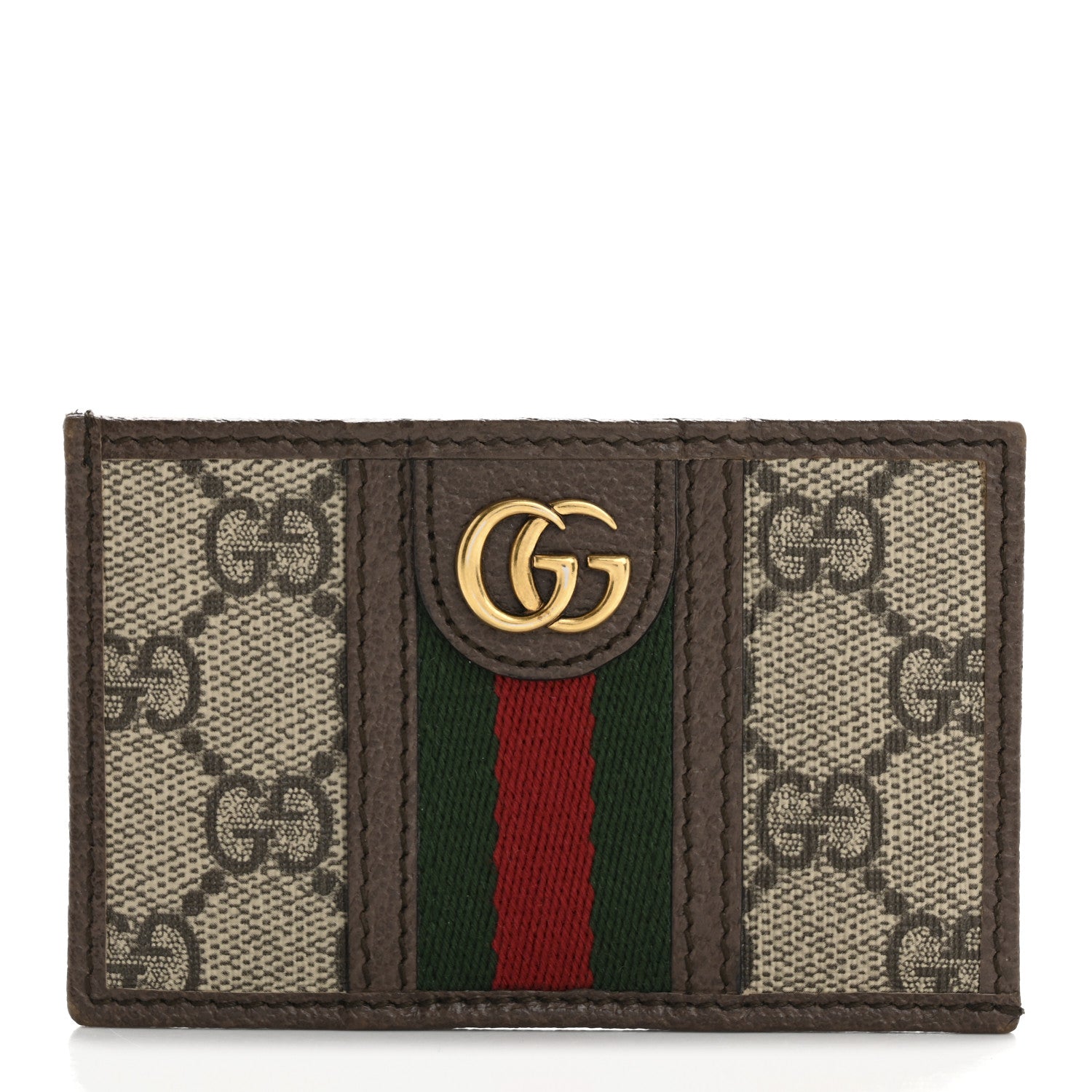 Gucci GG Supreme Monogram Ophidia Card Holder Brown 1 of 10