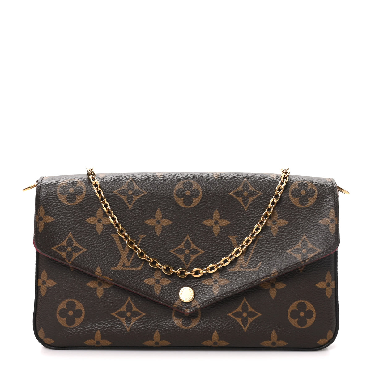 Monogram Pochette Felicie Chain Wallet Fuchsia