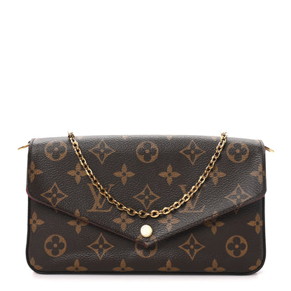 Louis Vuitton Monogram Pochette Felicie Chain Wallet Fuchsia 1 of 11