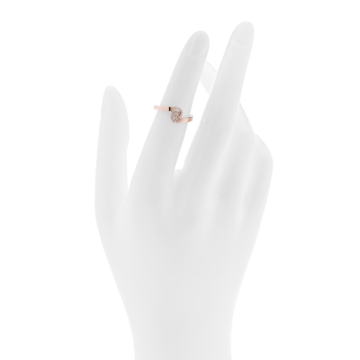 Gucci 18K Rose Gold Diamond GG Running Ring 48 4.5 2 of 6
