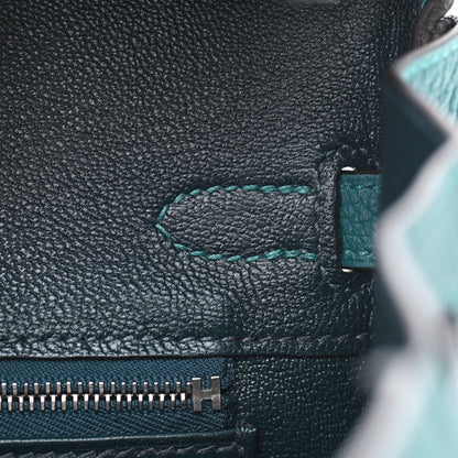 Hermes Togo Verso Birkin 25 Vert Bosphore Bleu Ocean 19 of 32