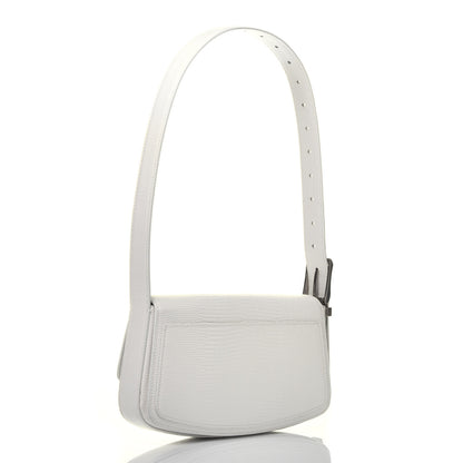 Balenciaga Patent Calfskin Lizard Embossed Ghost Sling Bag Optic White 3 of 12